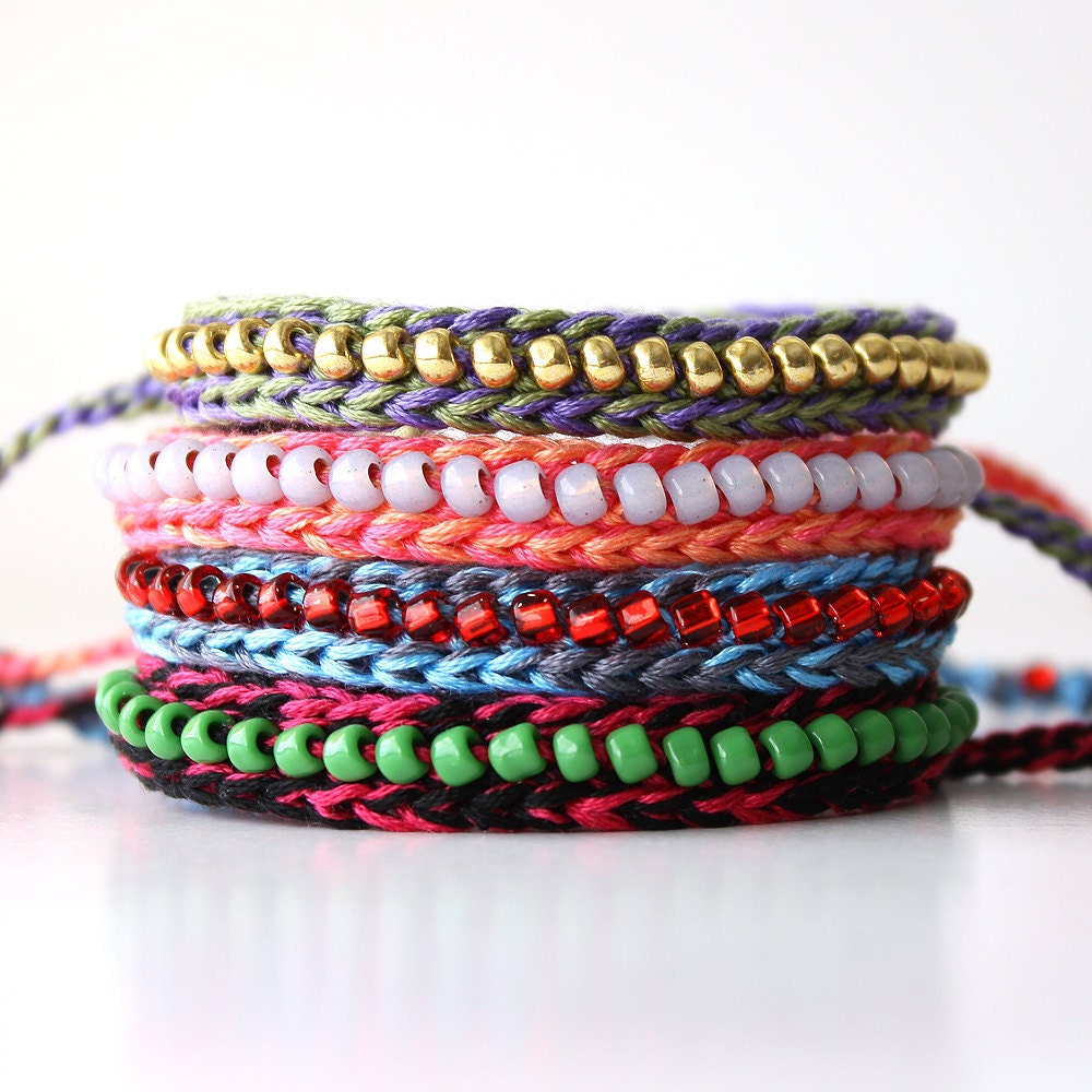 Custom Listing, Double Strand Beaded Friendship Bracelet