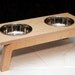 Mid Century Modern Pet Feeder & stainless steel bowls