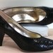 vintage lizard pumps dress shoes womens 7.5 b m black bruno magli high heels