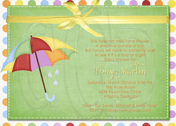 Baby Shower or Sprinkle (for 2nd or 3rd Child) Invitation-Digital File