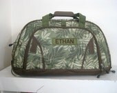 Personalized Kid's Rolling  Duffle Bag (Large Size) -- Upcycled Pottery Barn -- Palm  --  Free Shipping