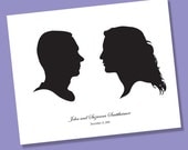Custom Wedding Silhouette Portrait of the Couple (8x10)