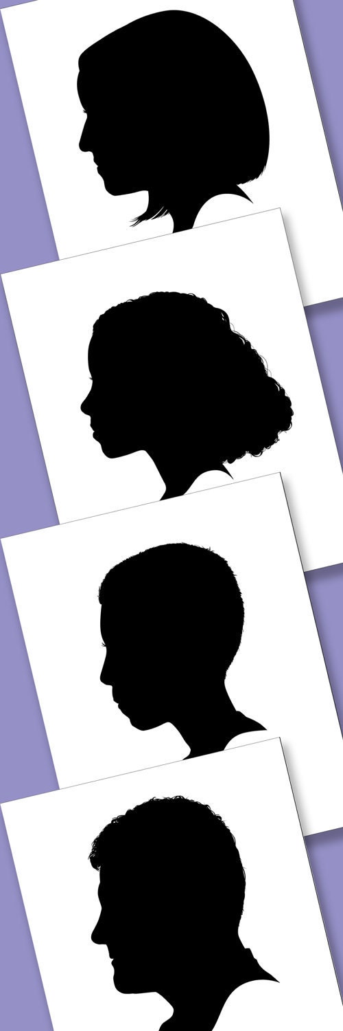 Custom Family Portraits (Four 8x10 Silhouette Personalized Family Portraits) Special Price
