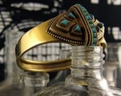 Victorian Gold & Turquoise Bangle