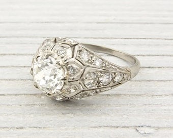 Antique 1.04 Carat Diamond Engagement Ring