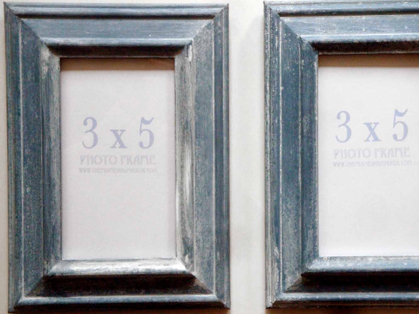 French-Blue & White-Washed Frame Pair