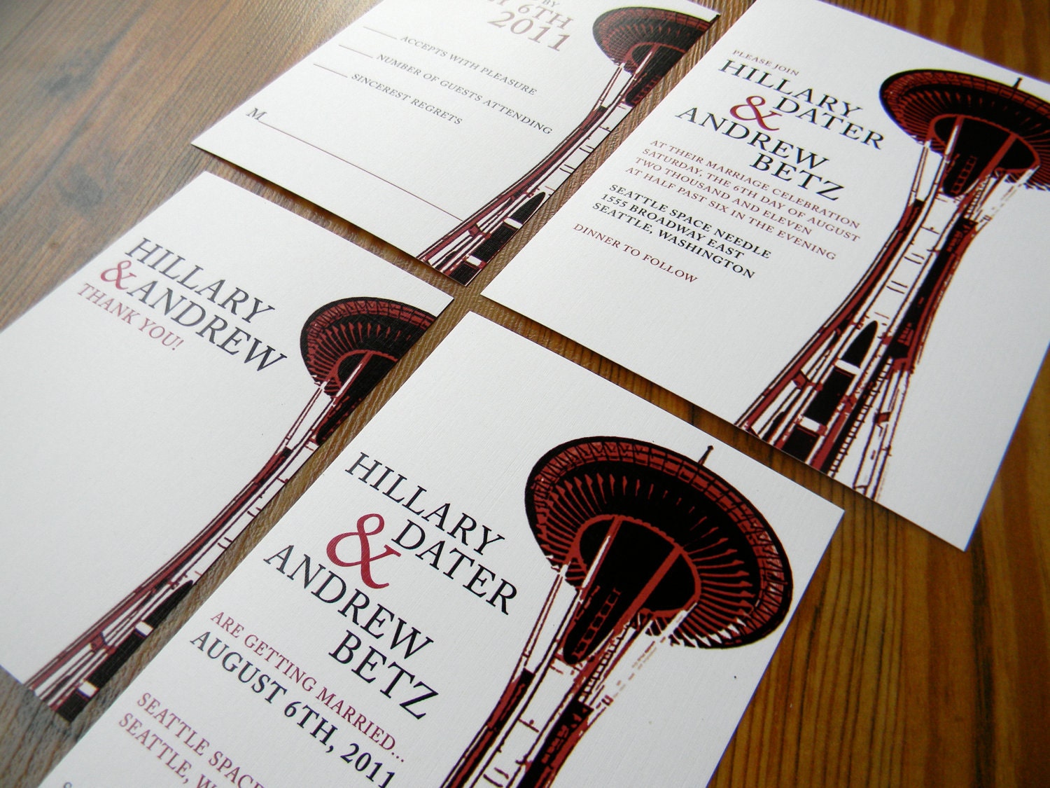 Seattle Space Needle Wedding Invitations