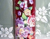 Red vase - multi floral - swarovski crystals