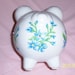 Blue ceramic piggy bank - swarovski crystals