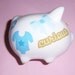 Baby Boy mini piggy bank - swarovski crystals