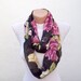 infinity scarf Loop scarf Neckwarmer Necklace scarf Fabric scarf black pink cream