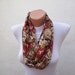 infinity scarf Loop scarf Neckwarmer Necklace scarf Fabric scarf Brown cream