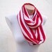 infinity scarf Loop scarf Neckwarmer Necklace scarf Fabric scarf White Red