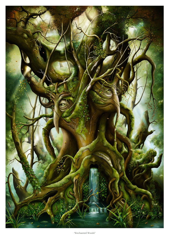 Art Print - Enchanted Woods - Magic Tree - A3 (11.7x16.5) Print by John Emanuel Shannon