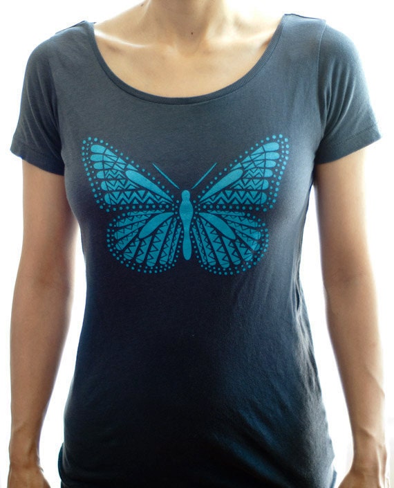 Blue Monarch Butterly Organic T-Shirt
