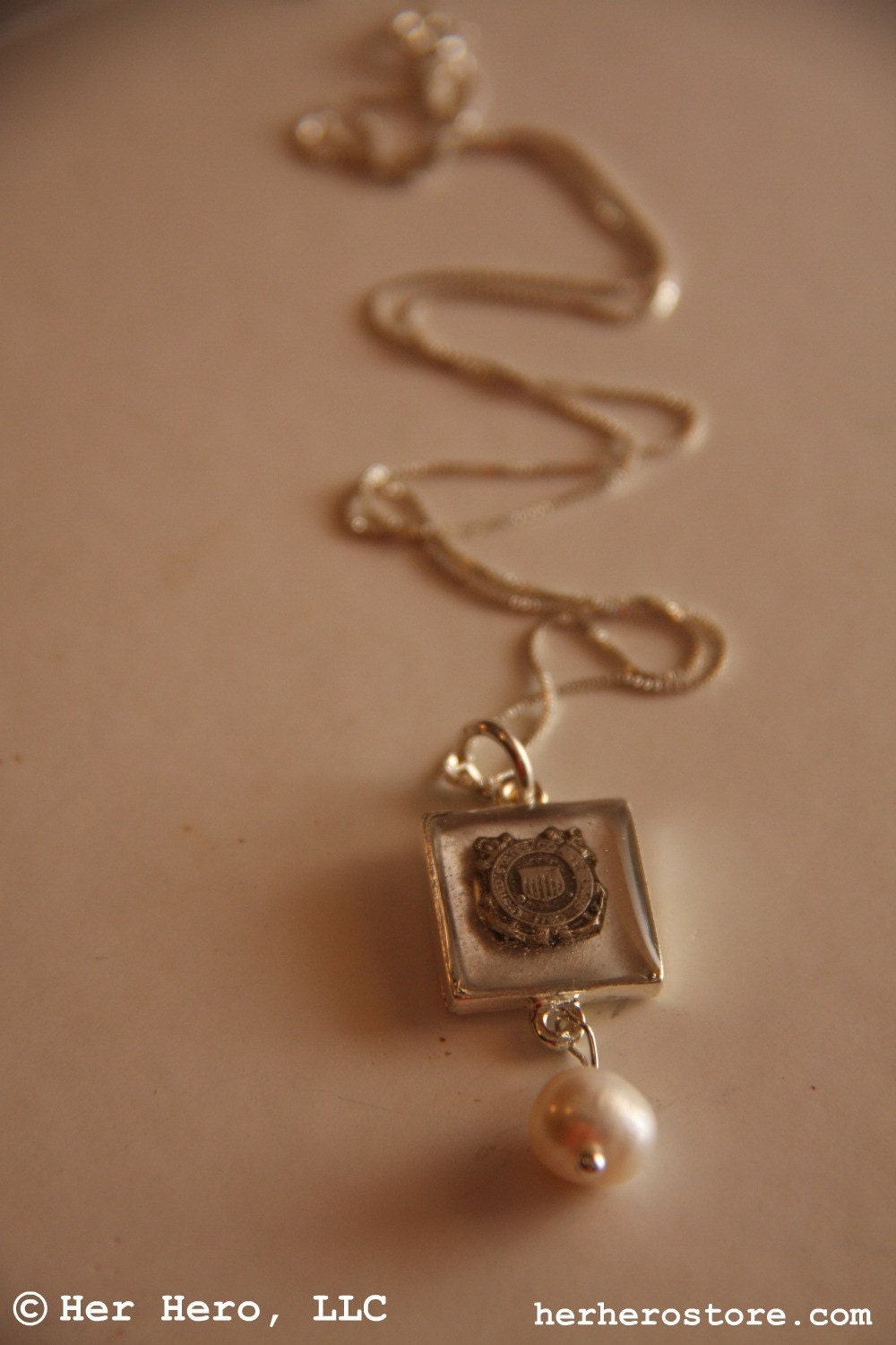 US Coast Guard Pearl Drop Pendant