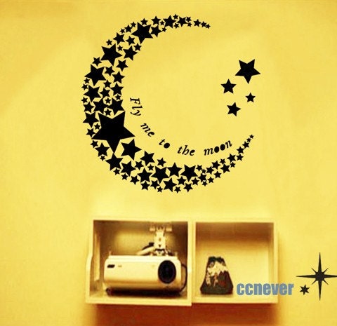 Fly Me To The Moon Stars----art Graphic Vinyl wall decals stickers home decor
