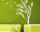 tree in wind 70inches H----Removable Graphic Art wall decals stickers home decor