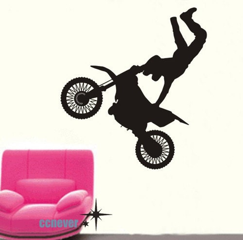 Extreme game Motorcross Bike Personalized Name----Removable Graphic Art wall decals stickers home decor