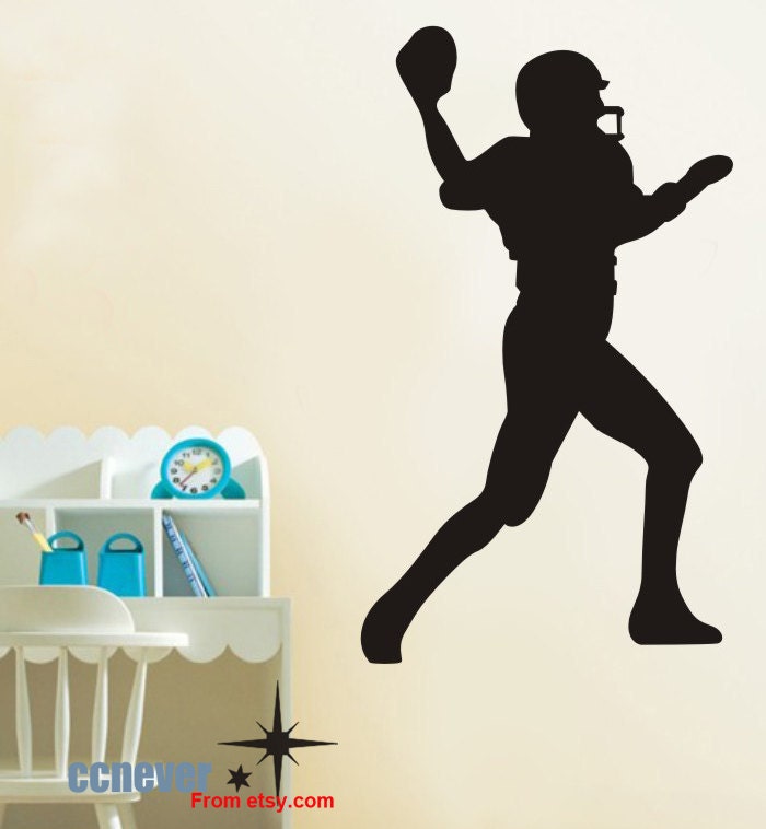 FOOTBALL Player Personalized Name ----Removable Graphic Art wall decals stickers home decor