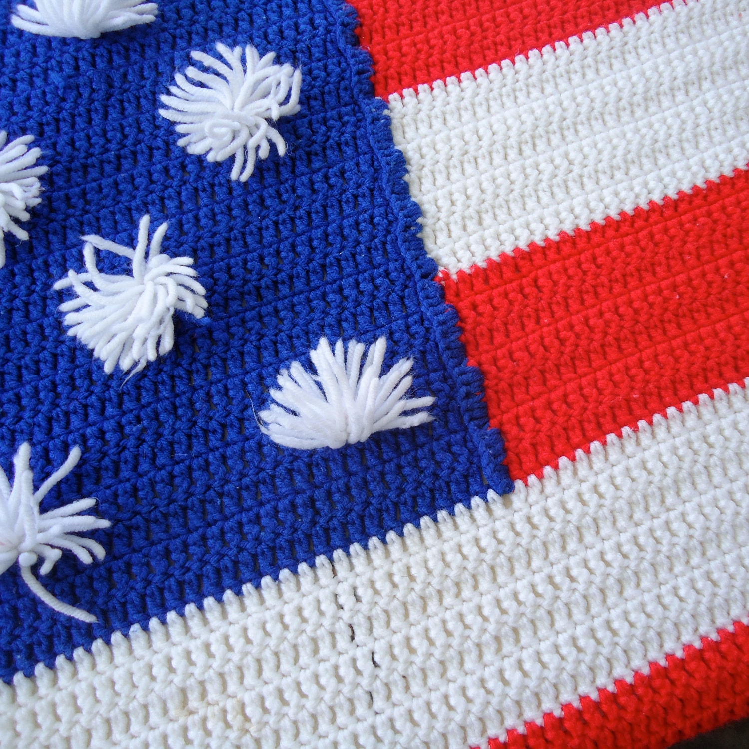 stars and stripes afghan blanket - large