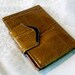 Vintage key case - mustard leather with credit card and license pocket - mad men era