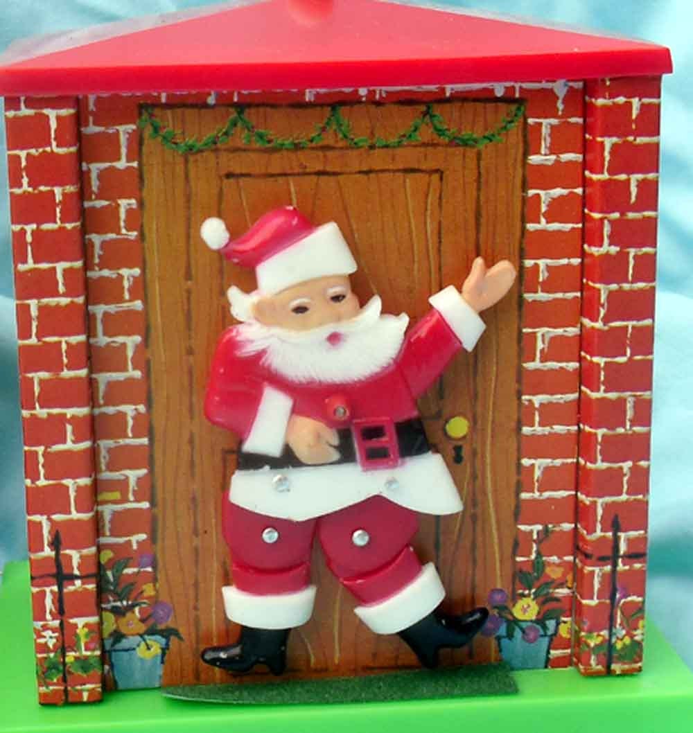 1960s Santa Christmas wind-up musical dancing Santa in original box made in Hong Kong mid century Christmas windup plays Jingle Bells
