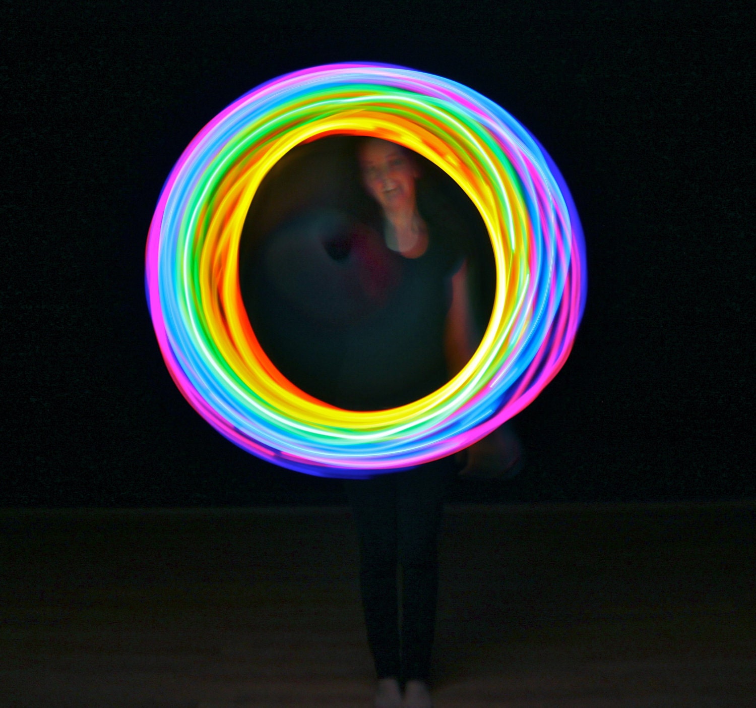 Rechargeable Double Rainbow LED Hula Hoop (2 Circuits)