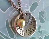 Custom Wrap Around Phrase 1...Personalized Hand Stamped Necklace