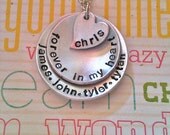 NEW-Tight Knit...Forever in My Heart Nesting Hand Stamped Necklace