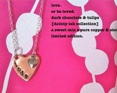 NEW-love....dark chocolate & tulips dainty-ish collection hand stamped