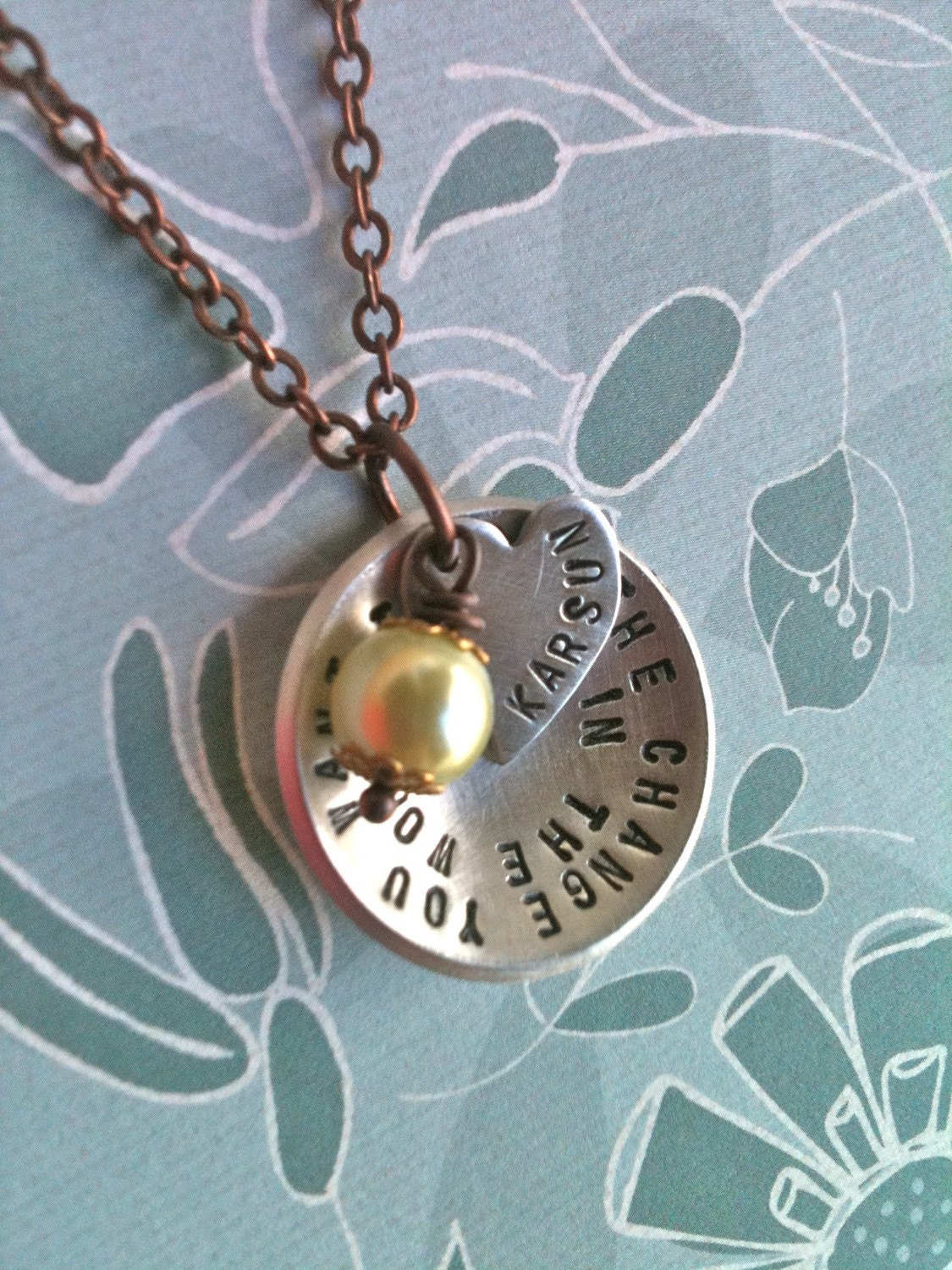 Custom Wrap Around Phrase 1...Personalized Hand Stamped Necklace