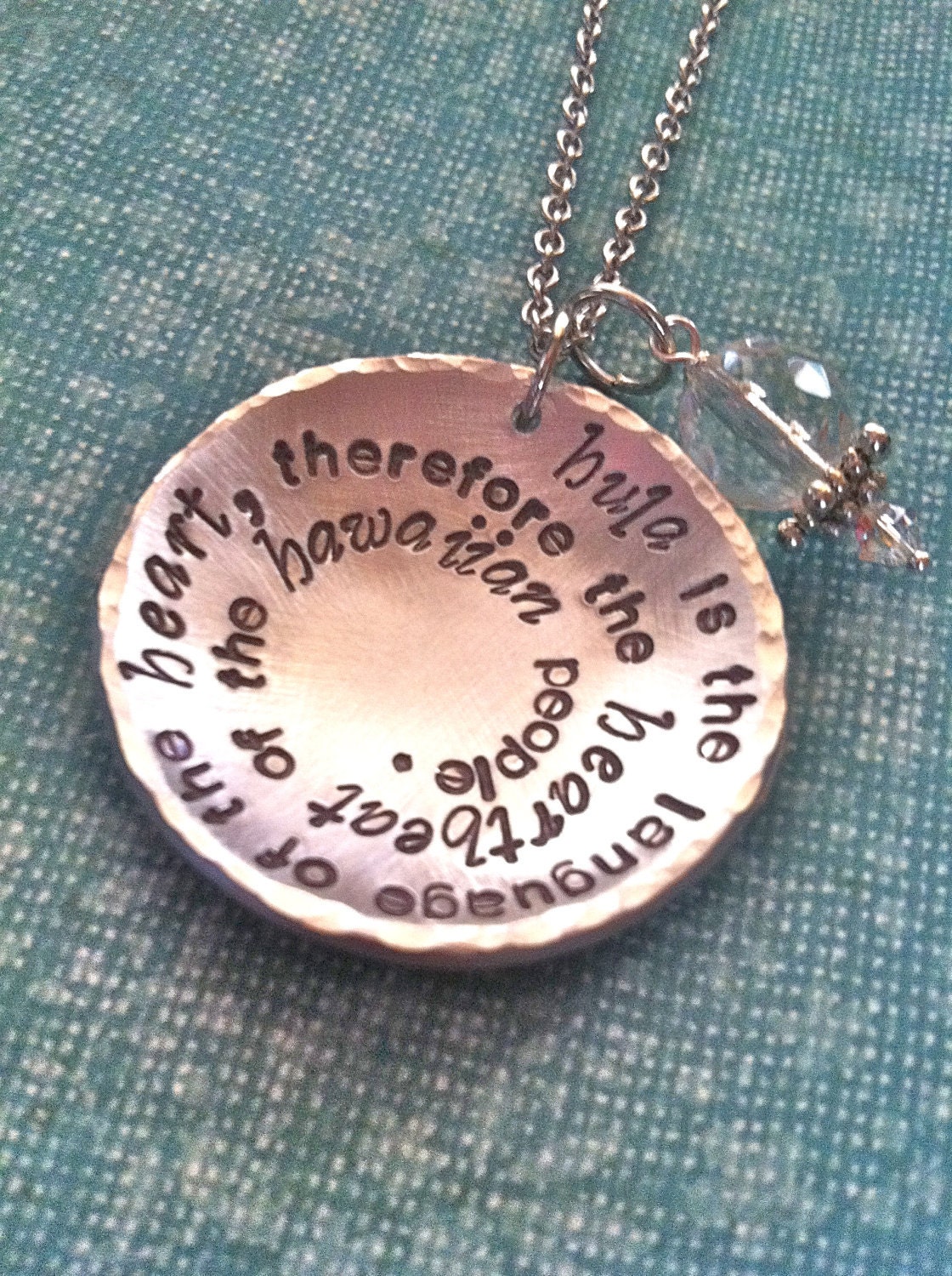 NEW-For the LOVE of HULA...Hand Stamped Necklace