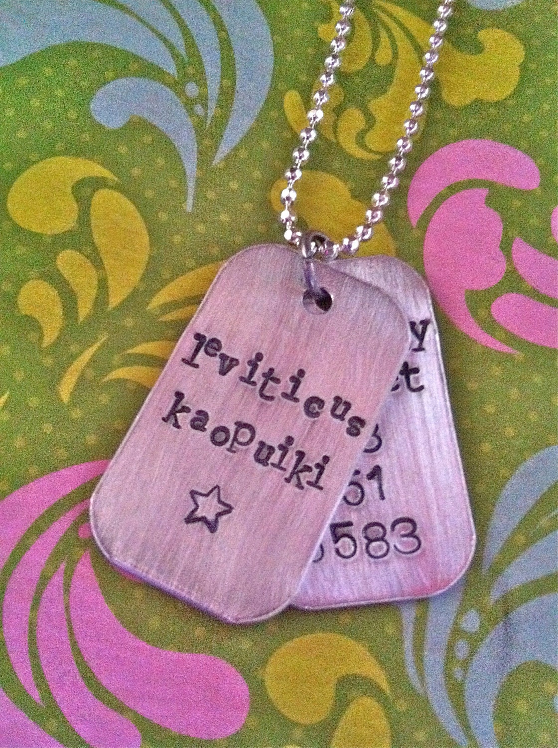 NEW-Children's Cool Personalized Tag AND Identification Tag..Hand Stamped Necklace