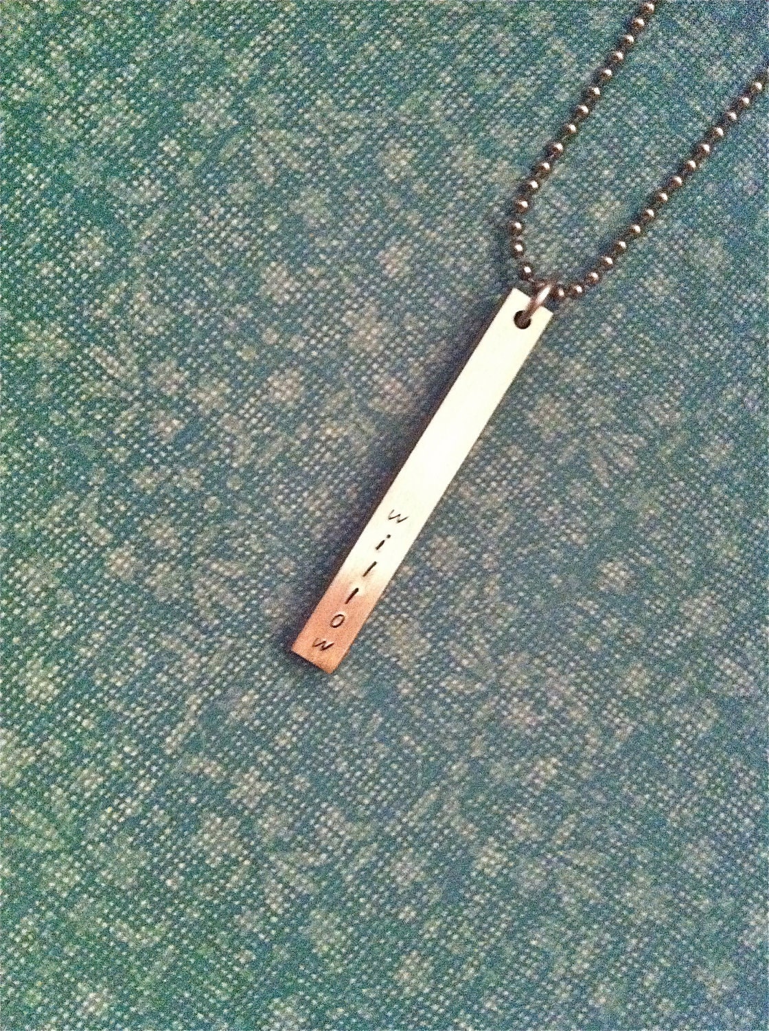 ROUGH & Tough.Manly Man Stainless Steel Hand Stamped Necklace