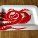 original design, jessica Howard, red and white octopus ceramic serving tray, platter, dish, plate