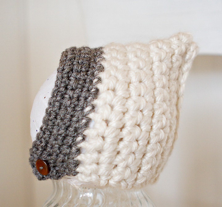 CROCHET PATTERN, Chunky Pixie Chinkstrap Beanie PDF 0-3 months size