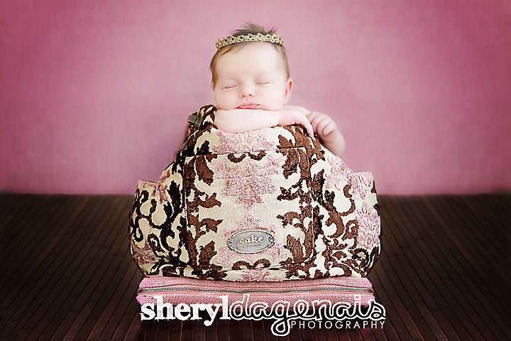 Newborn vintage inspired Gold crown. Photography prop for baby, infant, child. SKU: Small Wonder