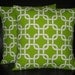 Decorative Pillows Lime GREEN & White Euros Throw Pillow Cover 26x26 Chartreuse Chain Link set of TWO 26" Accent Pillows