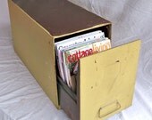 Industrial Chic File Cabinet - Shabby Charm in Dijon Mustard