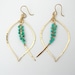 Peruvian Turquoise woven tusk Leaf Hoop Earrings