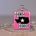 Texas Chick Pink Lone Star State Pendant or Tie Tack made from an Upcycled Scrabble Tile (16E2)