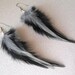 black and silver feather earrings