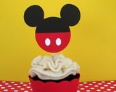 Mickey Shorts Cupcake Toppers - Set of 6 - MADE TO ORDER