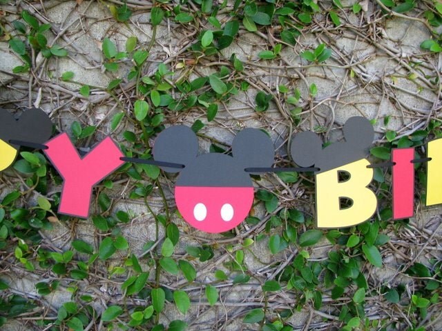 Mickey Mouse Happy Birthday Banner - MADE TO ORDER