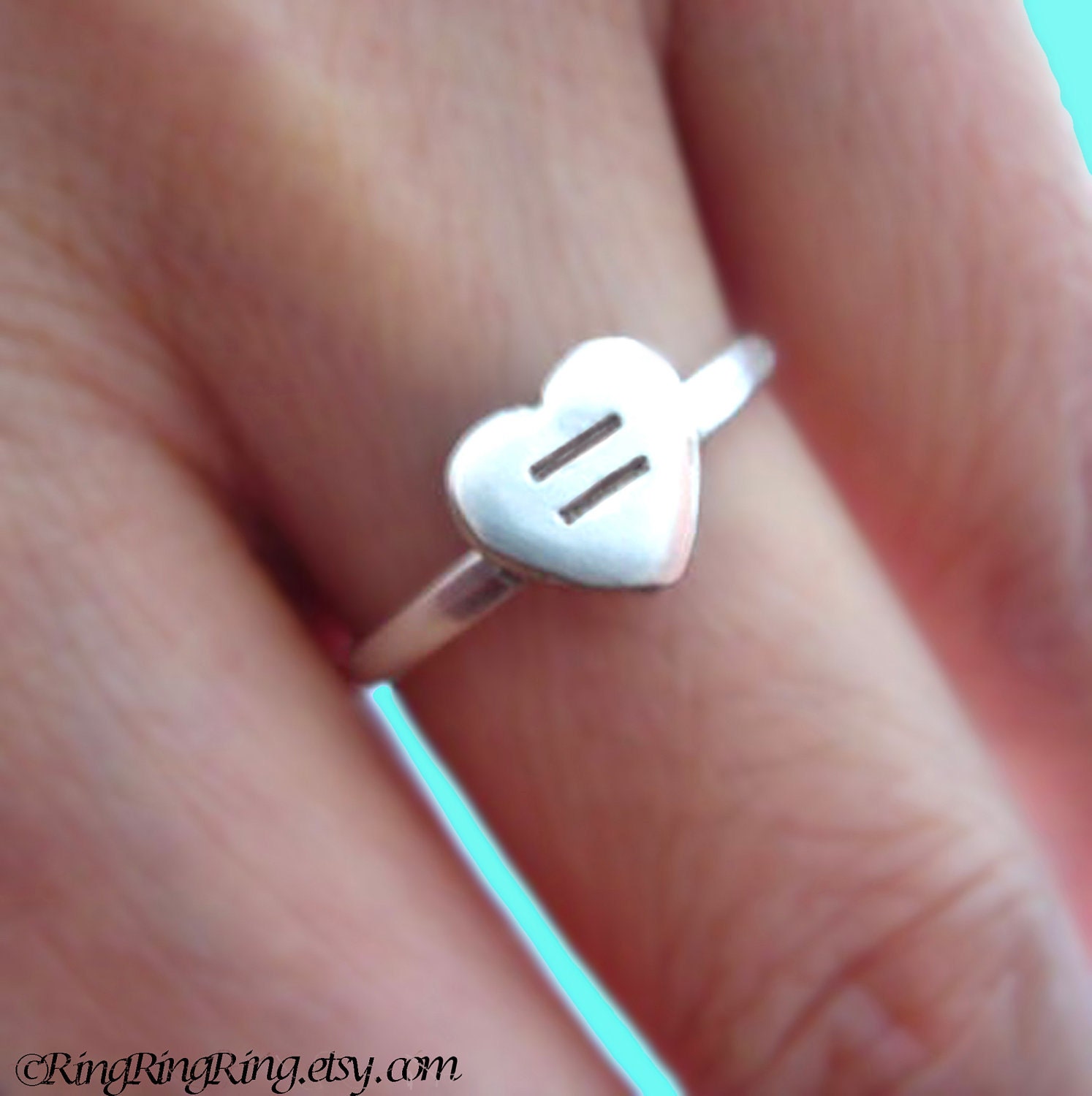 Same-sex Marriage support necklace - Equal Love Heart necklace. 925 Sterling silver necklace, Pride Lesbian and Gay jewelry.