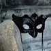 Midnight Obsidian Owl - leather mask of black bird