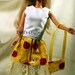 Handmade Barbie Clothes Doll Outfit Style 21 White and Yellow With Lady Bugs