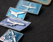 The Russians airplanes vintage blue pins instant collection...