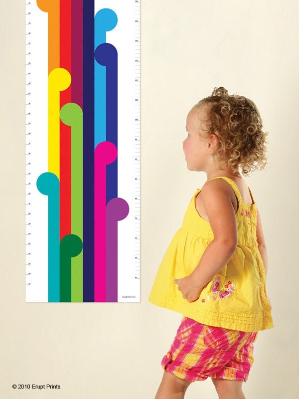 Rainbow Height Chart for the modern kid by Erupt Prints